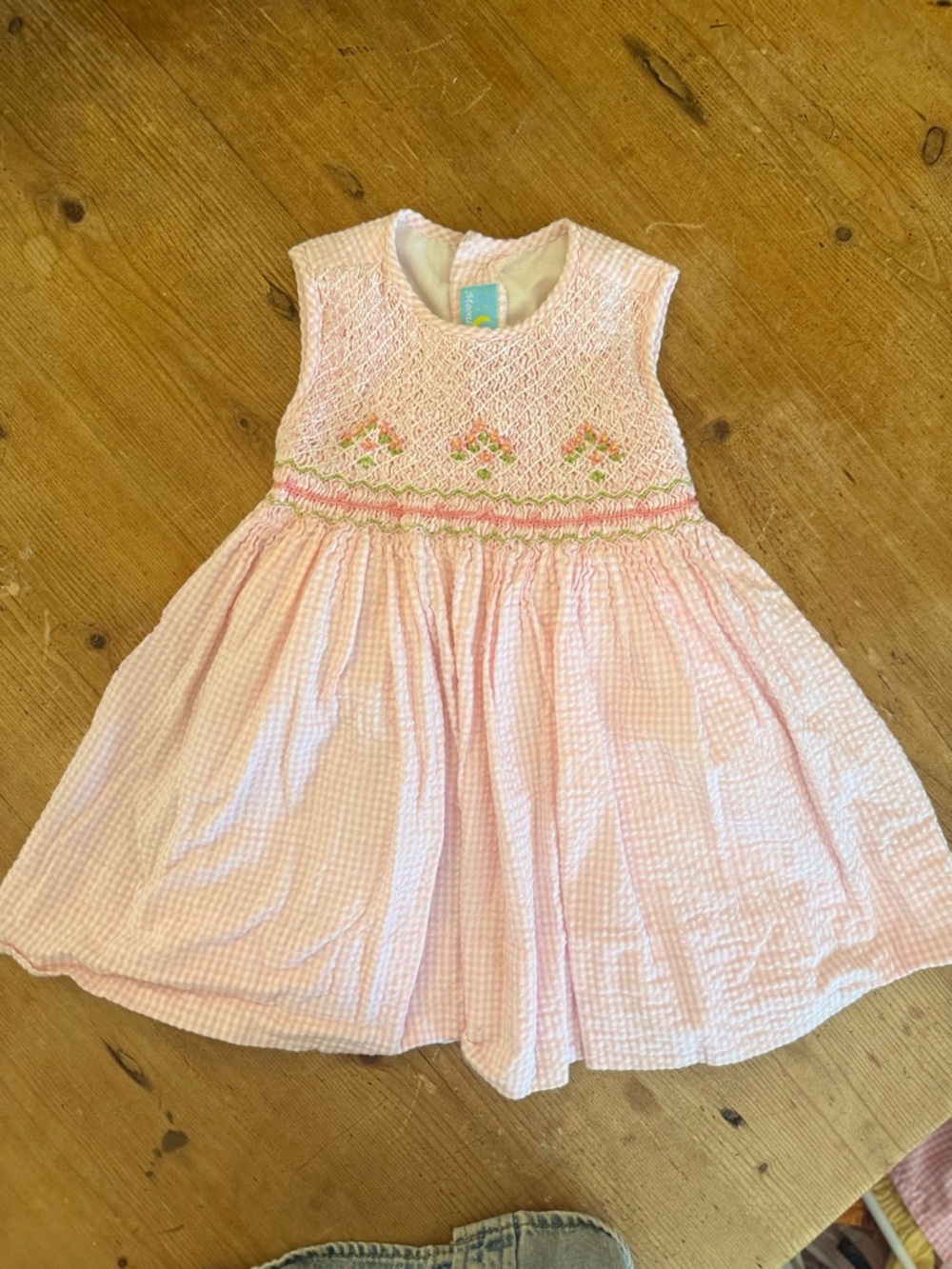 Smocked Pink Floral Girls' Party Dress